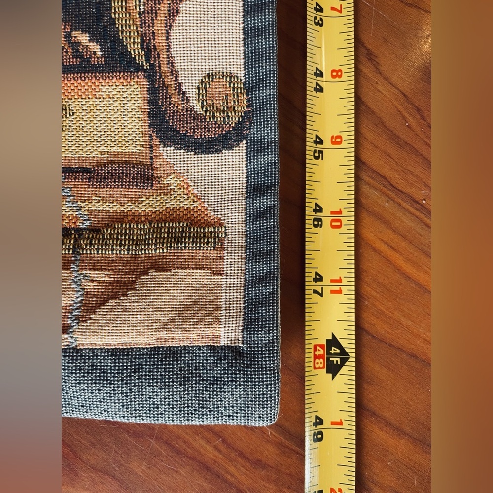 VTG Point Des Meurins French Tapestry Floral Column Wall Hanging Elegant 49x13” - Picture 8 of 10